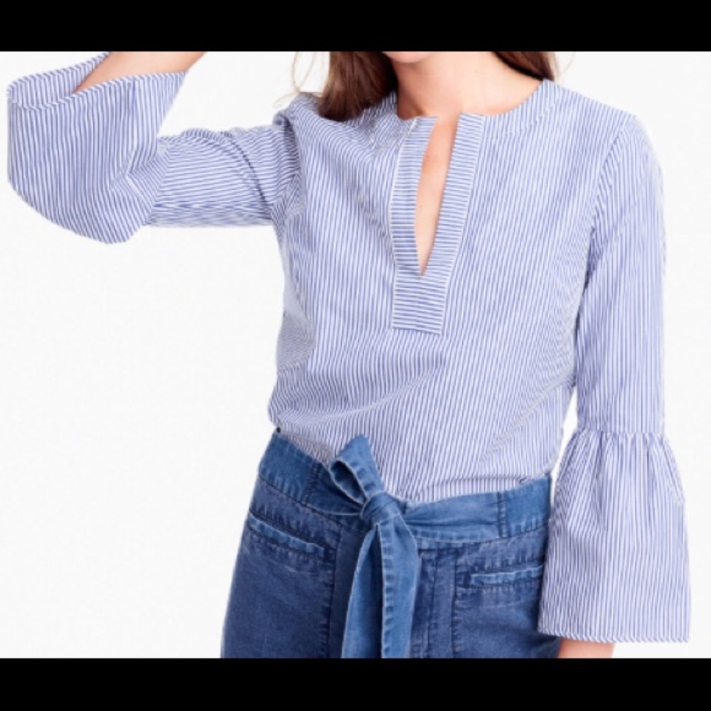 J. Crew Women's striped bell sleeved top
